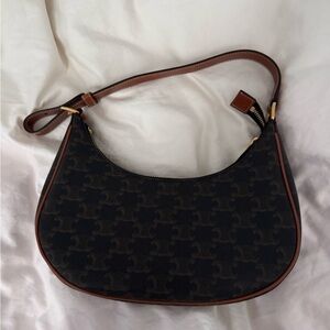 Celine bag ava bag in triomphe canvas and calfskin